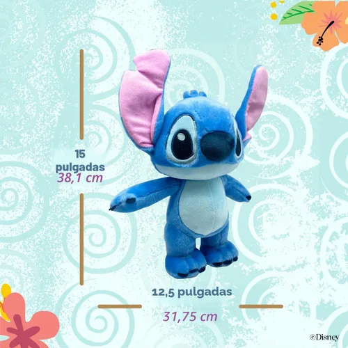 Vista 5 de Disney Baby Lilo & Stitch Animal de Peluche Suave y Abrazable Juguete de Peluche Lindo para Niños Pequeños y Niñas, Regalo para Niños, Stitch Azul