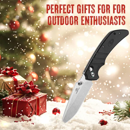 Vista 7 de Mossy Oak Cuchillo de bolsillo plegable, hoja de acero inoxidable con acabado stonewash de 4", cuchillo EDC, mango G10 con Axis Lock y clip