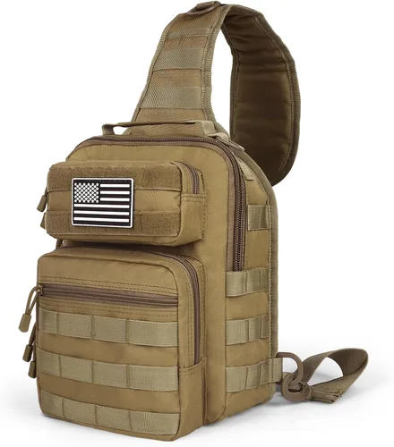 Vista 9 de HAOMUK - Mochila táctica con bandolera militar Rover, mochila al hombro, mochila pequeña EDC, bolsa de pecho cruzada para hombres