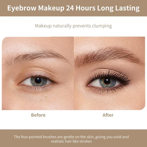 Vista 5 de Lápiz de contorno de cejas, lápiz de cejas de microblading impermeable con aplicador de punta de micro tenedor de 4 puntas, lápices líquidos