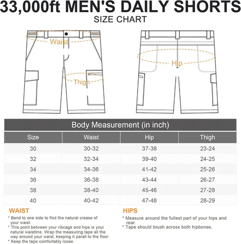 Vista 6 de 33,000ft Pantalones cortos de golf para hombre de 9 pulgadas de entrepierna, de secado rápido, cintura elástica, corte clásico, con cordón