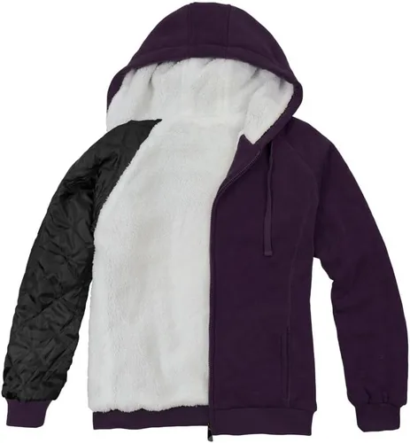 Vista 5 de Victory Outfitters - Sudadera con capucha de forro polar con cremallera y forro bereber suave para mujer