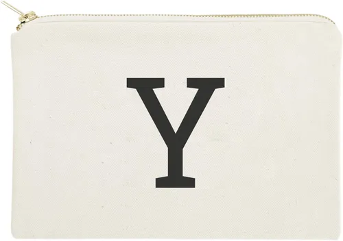 Vista 21 de The Cotton & Canvas Co. Bolso cosmético moderno personalizado del monograma y bolso del maquillaje del viaje, Negro, A