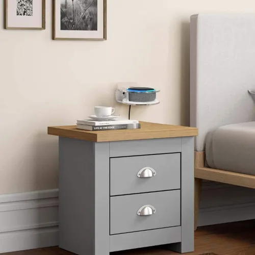 Vista 6 de Geekria Soporte de pared acrílico compatible con Echo Dot (3ª generación) altavoz inteligente con reloj LED y Alexa, soporte de altavoz estable