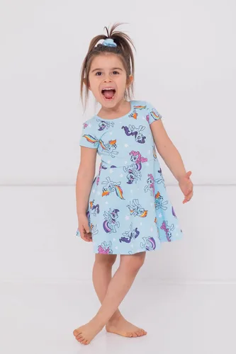 Vista 2 de My Little Pony Vestido de manga corta de rizo francés para niñas