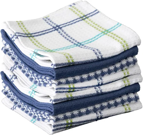 Vista 12 de T-Fal Paños de cocina de gofres de alta calidad: altamente absorbentes, súper suaves de larga duración, 100% algodón, 12 x 13 pulgadas, toalla plana