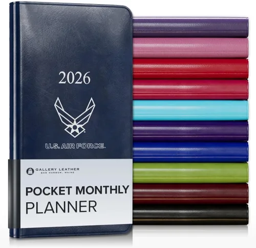 Vista 115 de Gallery Leather Agenda mensual grande 2026-2027 Acadia Navy Acadia Marina