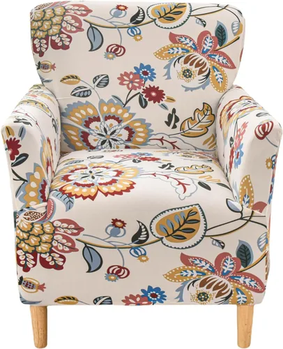 Vista 20 de NILUOH Funda para Sillón de Banquete de 1 Pieza Elástica Fundas para Sillas con Brazos Estampada Suave Funda para Silla de Acento Antideslizante