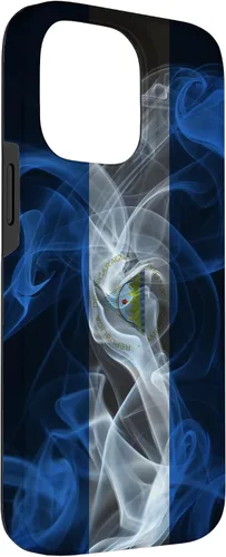 Vista 3 de iPhone 14 Pro Max Smoky Nicaragua Flag - Funda de orgullo nicaragüense estilo humo