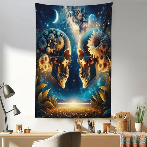 Vista 124 de Ambesonne Tapiz hippie, abrazo de hongos de ensueño y árbol de la vida místico y mandal verde, decoración de tela para colgar en la pared