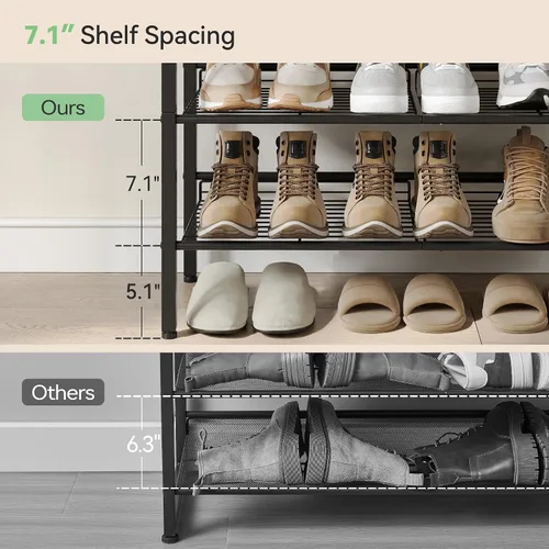 Vista 6 de Nunsino Zapatero para clóset, organizador de zapatos de 4 niveles para entrada, estante de zapatos con estantes de almacenamiento y parte superior