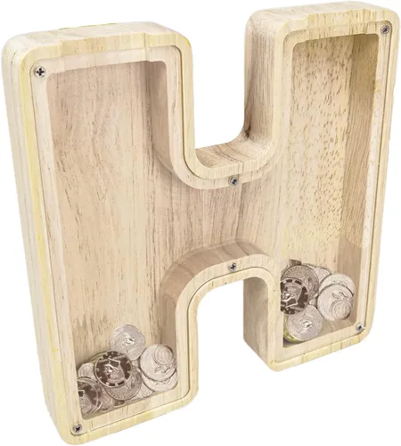 Vista 24 de FixtureDisplays® Alcancía de madera para gatos, alcancía de ahorro para niños, bonita moneda de recuerdo para niños y niñas, es un regalo único