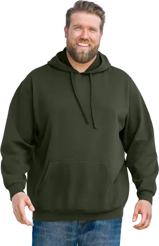 Vista 24 de KingSize Sudadera con capucha de forro polar grande y alta para hombre Negro