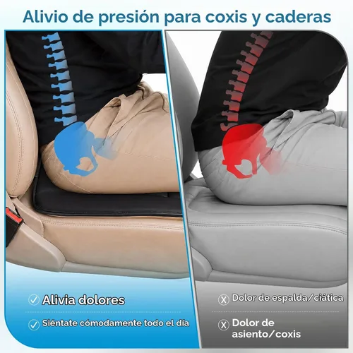 Vista 3 de Tsumbay Cojín de asiento de automóvil, funda de asiento de espuma viscoelástica con parte inferior antideslizante, ajuste universal