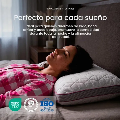 Vista 3 de IWS I WANNA SLEEP Premium SnowTouch® Almohada de tamaño ajustable Queen