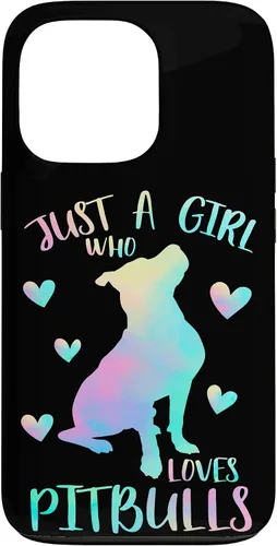 Vista 10 de Just a Girl Who Loves Pitbulls Watercolor Cute Pitbull Mama Case for iPhone 17