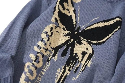 Vista 5 de Y2K - Suéter de punto con diseño de mariposa y hada, estilo gótico, ropa de calle, estilo Harajuku