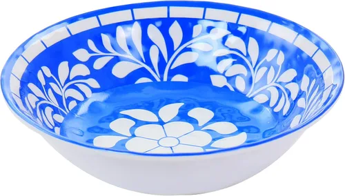 Vista 5 de Elama ELM N Elly Collection - Juego de vajilla de melamina, 12 piezas, azul, (ELM-ELLY-N)