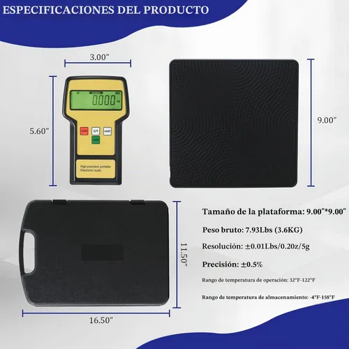 Vista 2 de Báscula digital de carga de refrigerante de 220 libras para HVAC