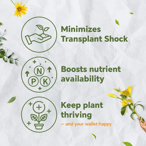 Vista 4 de RichFarm Booster, polvo orgánico para la condición del suelo, estimulador de raíces para plantas de interior, funciona con cualquier fertilizante