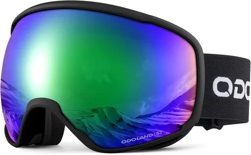 Vista 7 de Odoland Gafas de esquí de nieve S2 de doble lente antivaho OTG a prueba de viento UV400 para hombres, mujeres y jóvenes, esquí, snowboard Lente
