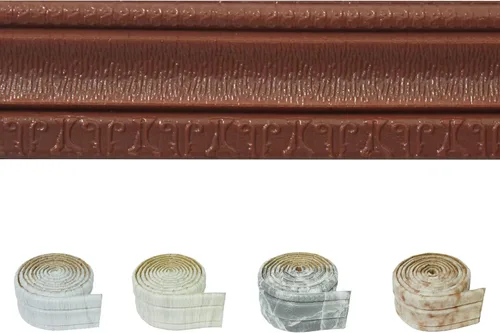 Vista 11 de Moldura de espuma autoadhesiva de 90 x 3.1 pulgadas, borde de papel tapiz de corona flexible, líneas de bordes de pared 3D, base de pared de espuma