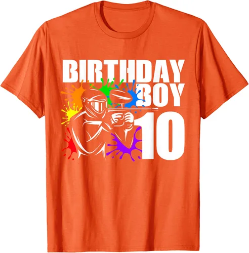 Vista 44 de Camiseta de 10 años de antigüedad, fiesta de cumpleaños para niños, Negro, S