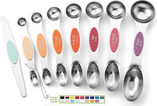 Vista 11 de Spring Chef Juego de cucharas medidoras magnéticas de acero inoxidable con imanes N45 fuertes, accesorios de cocina de metal resistente para hornear