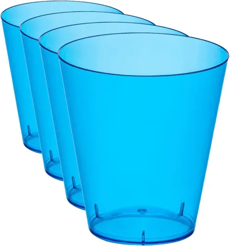 Vista 10 de Party Essentials Vasos de disparo de plástico duro de 2 onzas, azul neón, 50