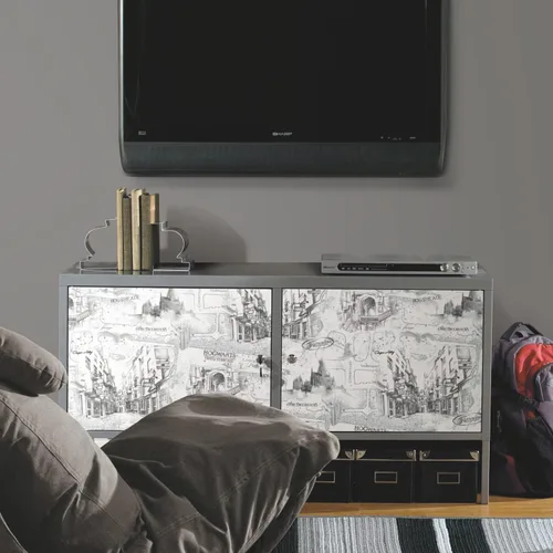 Vista 7 de RoomMates RMK12353PL Harry Potter Mapa Blanco Papel Tapiz Pelar y Pegar