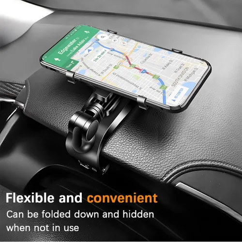 Vista 5 de Soporte de teléfono para automóvil, rotación de 1400 grados, soporte de clip para teléfono celular, multifuncional para interior de automóvil