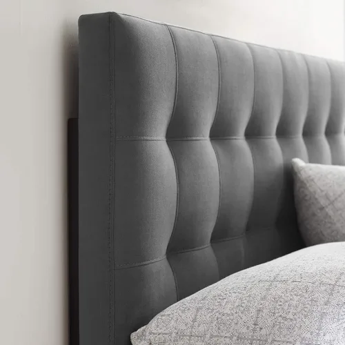 Vista 6 de Modway Lily Queen - Cabecera capitoné de terciopelo de alto rendimiento Biscuit, gris