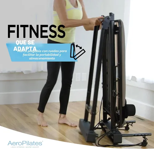 Vista 6 de AeroPilates Pilates Reformer Machine, Gym Equipment for Resistance Workout, Strength & Fitness Training - Foldable & Compact