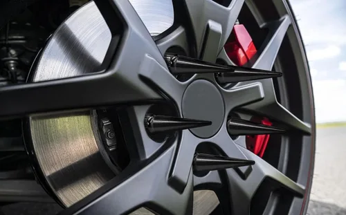 Vista 6 de Piezas de accesorios de rueda, 20 piezas de 1/2 "-20 roscas estriadas de 3.35 pulgadas de largo, tuercas hexagonales negras para Ford Mustang Jeep