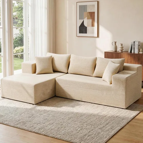 Vista 8 de Bashaw Sofá modular de 108 pulgadas con diván, sofá sin hueso en forma de L, asiento profundo, tapizado, sin hueso, para sala de estar