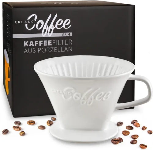 Vista 10 de Creano XXL gotero de café de porcelana azul - cafetera de cono de cerámica - cafetera de café vertida - tamaño del filtro 4 - calidad enorme