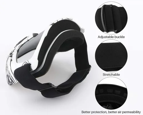 Vista 3 de Gafas de motocicleta con máscara facial desmontable, gafas de motocross de cara completa protectoras, gafas ATV, de bicicleta de tierra, MX