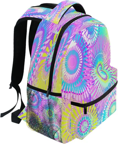 Vista 2 de Kcldeci Mochila para niños pequeños, para escuela, niñas, flores, coloridas, para niños, niñas, bolsas escolares, mochila para libros de primaria