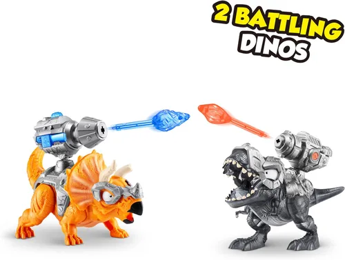 Vista 2 de ZURU SMASHERS Isla de Dinosaurios T-Rex Batallas (Versión Negra) de ZURU 50+ Sorpresas Dinosaurio Coleccionable para Niños T-Rex Triceratops Slime