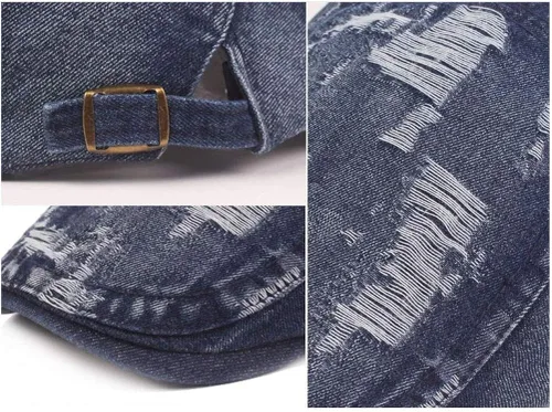 Vista 7 de Men's Denim Newsboy Flat Cap Gatsby Ivy Cabbie Hat Driving Cap