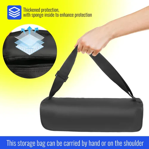 Vista 4 de Funda de transporte para trípode, 24.8 x 5.9 x 5.9 pulgadas, bolsa de transporte para trípode Oxford 600D con correa para soportes de luz, soporte