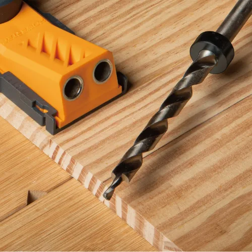 Vista 5 de POWERTEC 71933-P2 Broca de taladro de bolsillo con vástago hexagonal de 1/4 pulgadas, broca de repuesto con collar de tope de profundidad