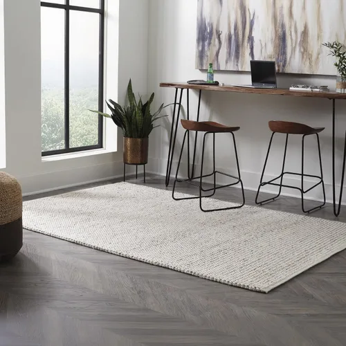 Vista 2 de Signature Design by Ashley Jossick - Alfombra neutra de pelo bajo de 5 x 7 pies, color beige y gris