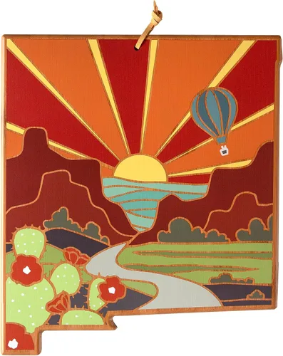Vista 55 de Totally Bamboo Tabla de cortar con forma del estado de Alabama y plato para servir charcutería con ilustraciones de Summer Stokes, incluye cuerda