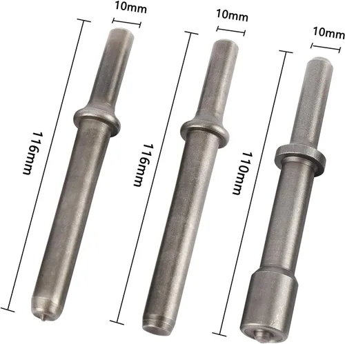 Vista 4 de YaeCCC Martillo neumático de remache de aire para alisado resistente, martillo de aire de acero, cincel, martillo neumático para remache medio hueco