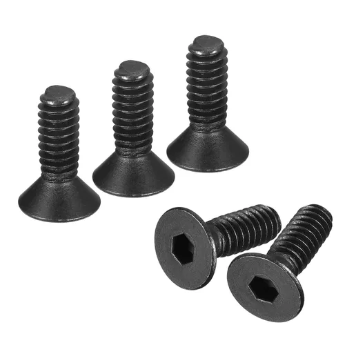 Vista 14 de uxcell Tornillos de Cabeza Plana con Hexágono Interior #4-40x1, Tornillos de Cabeza Plana Avellanada con Hexágono Interior de Acero al Carbono Grado