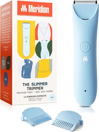 Vista 10 de MERIDIAN Slimmer Trimmer – Maquinilla de afeitar eléctrica para mujer, recortador de línea de bikini y pelo púbico, recargable e impermeable, sin