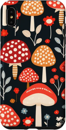 Vista 7 de Funda con estampado de hongos estéticos para iPhone 15 con diseño de hongos retro adorable