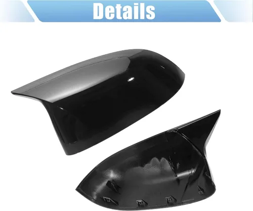 Vista 6 de X AUTOHAUX 1 par de tapas de repuesto para espejo retrovisor exterior de automóvil, color negro brillante para BMW X5 X4 X7 2019-2021 para BMW X6