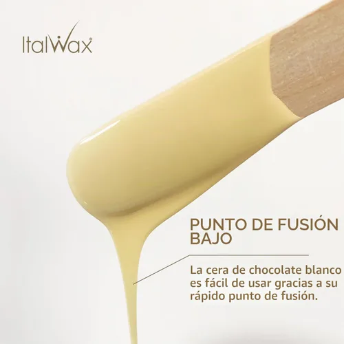Vista 3 de Italwax Classic Line - Cuentas de cera dura de chocolate blanco de 2.2 libras (2.2 lbs) - Cera sin tirantes de ajuste largo con delicada fragancia